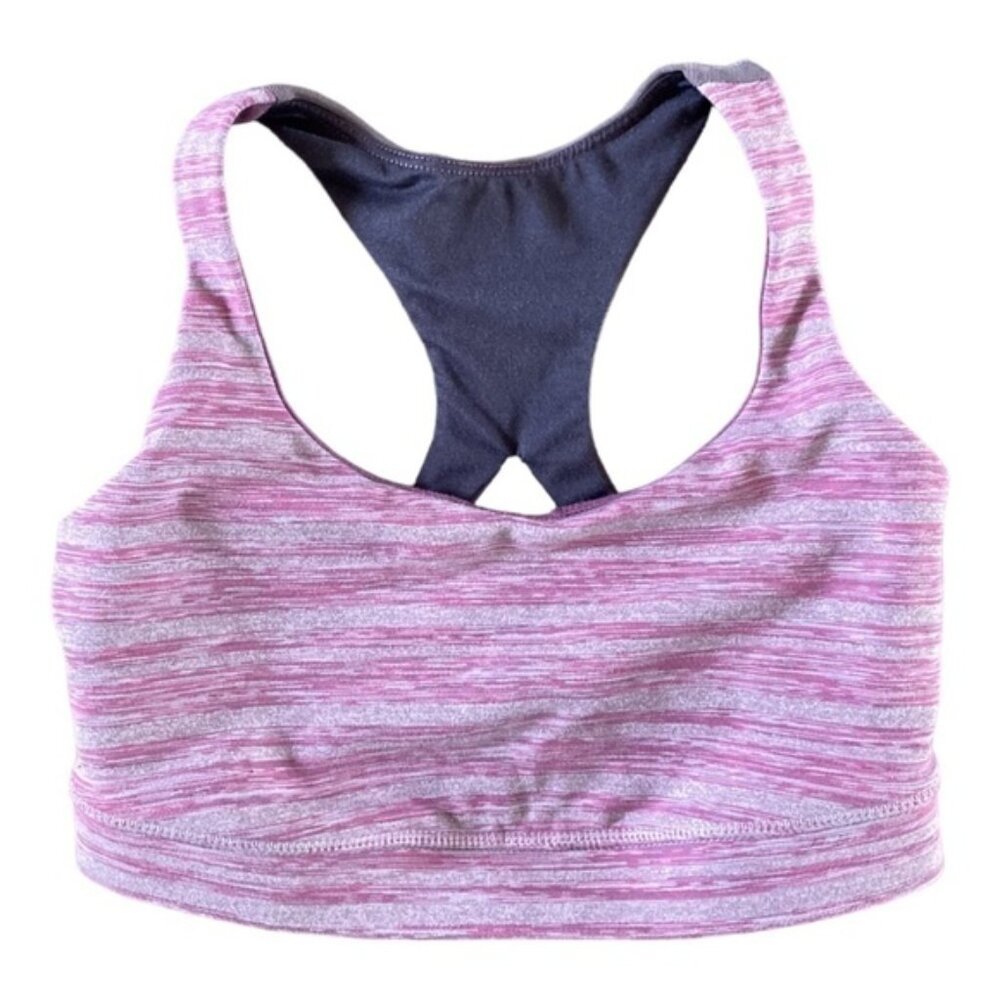 Lululemon 50 Rep Sports Bra Womens 4 Heather Purple Gray Racerback Athletic